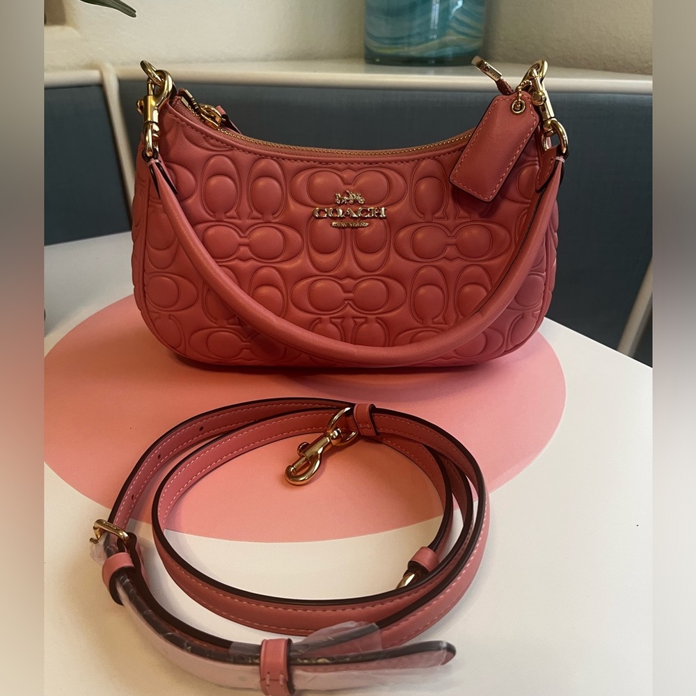 🎀👛 Coach Teri Shoulder Bag In Signature Leather CM054